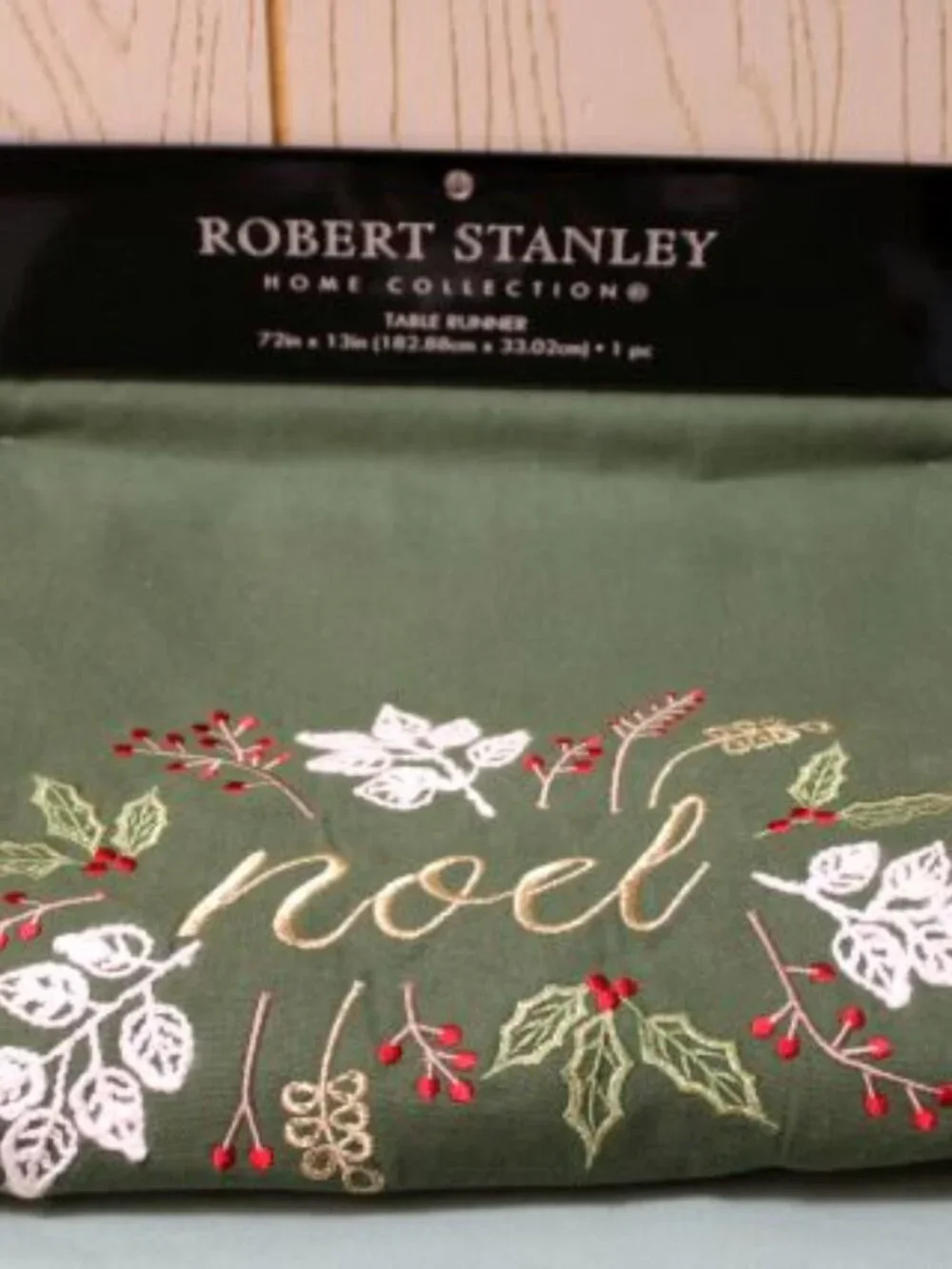 Robert Stanley Noel Table Runner & Angel with Shepherd Matted Photo - NWT